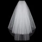 Простая короткая женская дешевая белая Фата невесты цвета слоновой кости 2021 для свадьбы свадебные аксессуары