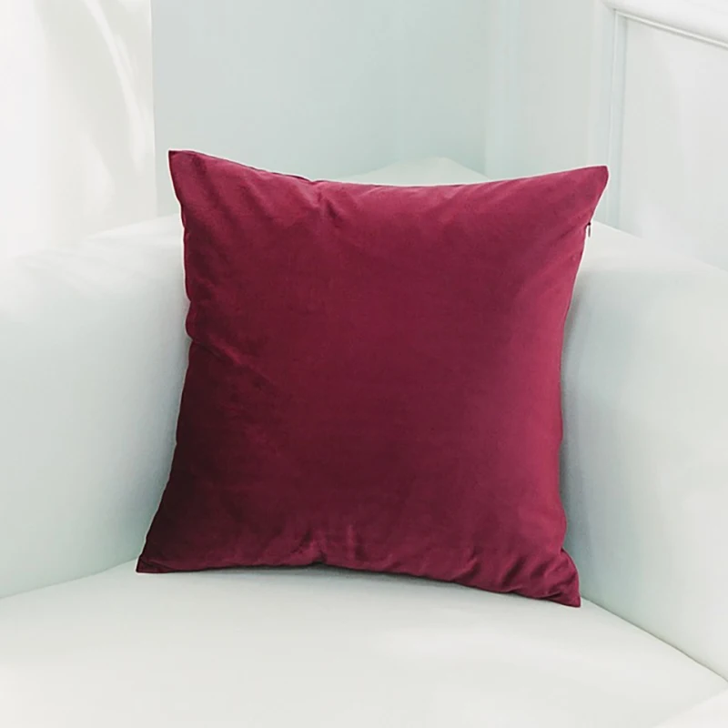 14 Nordic Style Velvet Pillowcase Simple Solid Throw Cushion Covers Square Pillow Cover for Bedroom Sofa Living Room Decoration - Цвет: 14