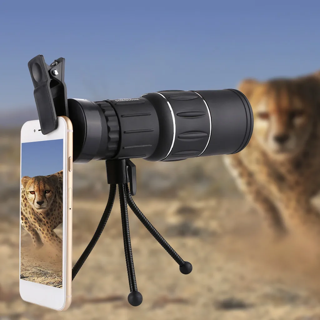 Мощный монокулярный телескоп с большим радиусом действия для смартфона 16x52