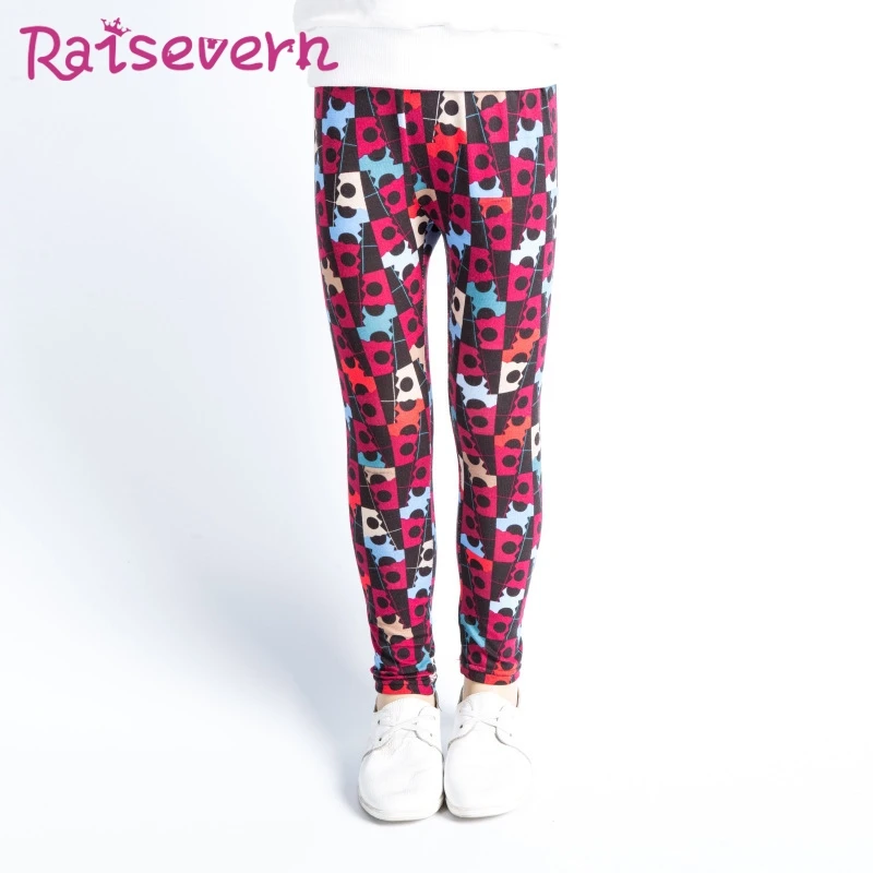 Raisvern/леопардовые леггинсы для девочек с цветочным рисунком в горошек и 3D-принтом