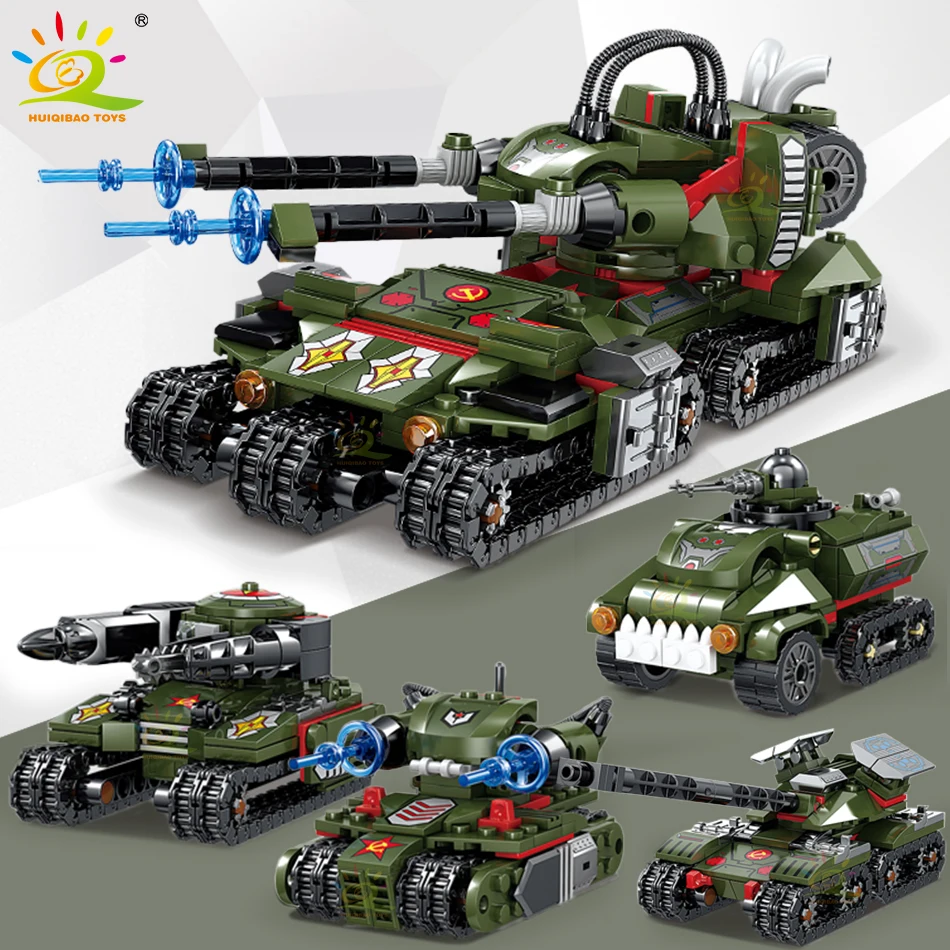 HUIQIBAO военные Танки-апокалипсисы установка Chariot Строительство Блоки город WW2 Танк