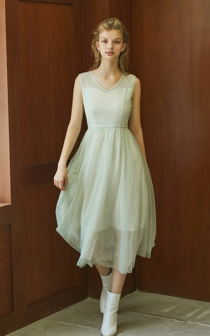 Vero Moda женское платье средней длины с трапециевидной подкладкой | 319446520