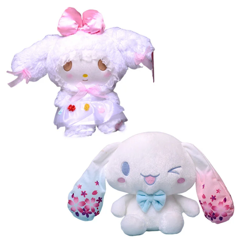 

Кавайная аниме белая Лолита My Melody Petal Ears Cinnamoroll, 20 см, Мультяшные плюшевые игрушки, милая мягкая плюшевая кукла, подарок для детей на день рожд...
