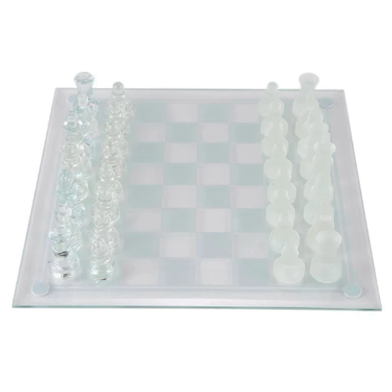 

Шахматная игра Chessman, международные шахматы, стеклянная Шахматная деталь, не складывающаяся шахматная доска с орнаментом