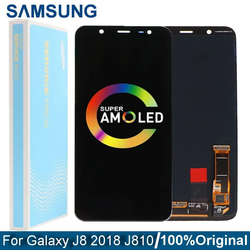 Оригинальный ЖК дисплей 6 0 &quotSuper Amoled для Samsung Galaxy J8 2018 J810 SM J810F J810M с сенсорным