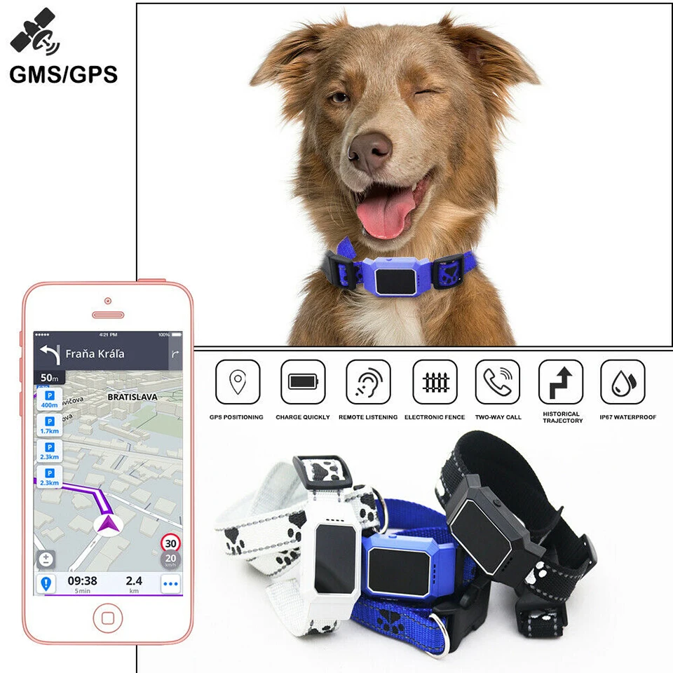 IP67 Pet Dog Cat Collar GPS GSM GPRS Tracker Caller Finder Real Time APP Locator | Дом и сад
