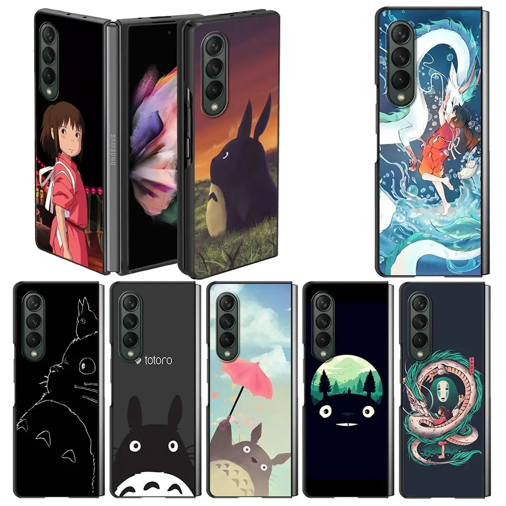 

Case For Samsung Galaxy Z Fold 3 Black Hard Phone Cover Z Fold3 5G Shockproof Bumper ZFold 3 Shell Fundas Studio Ghibli Spirited