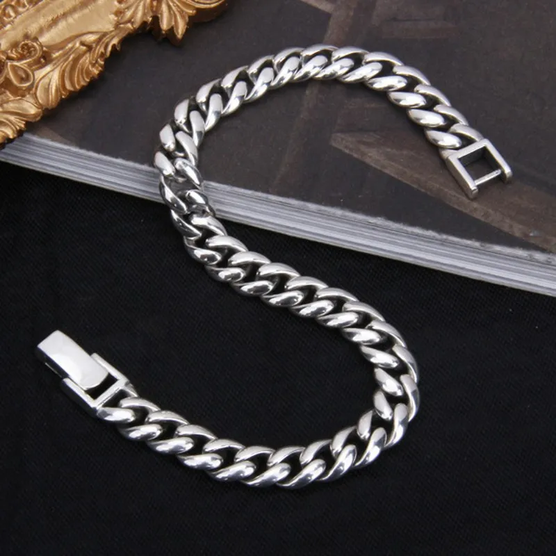 

BOCAI 2021 Fashion Real s925 Silver 6.5MM Horse Whip Bracelet for Woman Trendy Personality Hip-hop Punk Style Man Bracelet