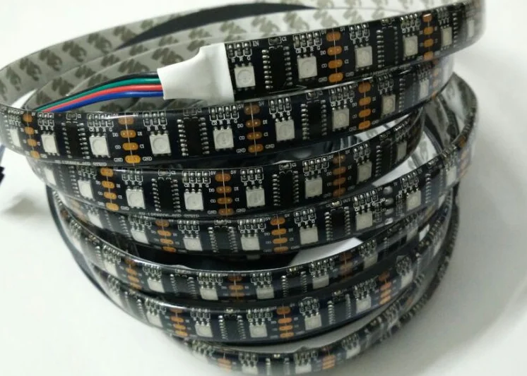 Светодиодная Пиксельная лента LPD8806 5050 RGB DC5V 32/48 Светодиодный 52/60Led s/m 1/2/3/4/5m (1 чип IC 2)