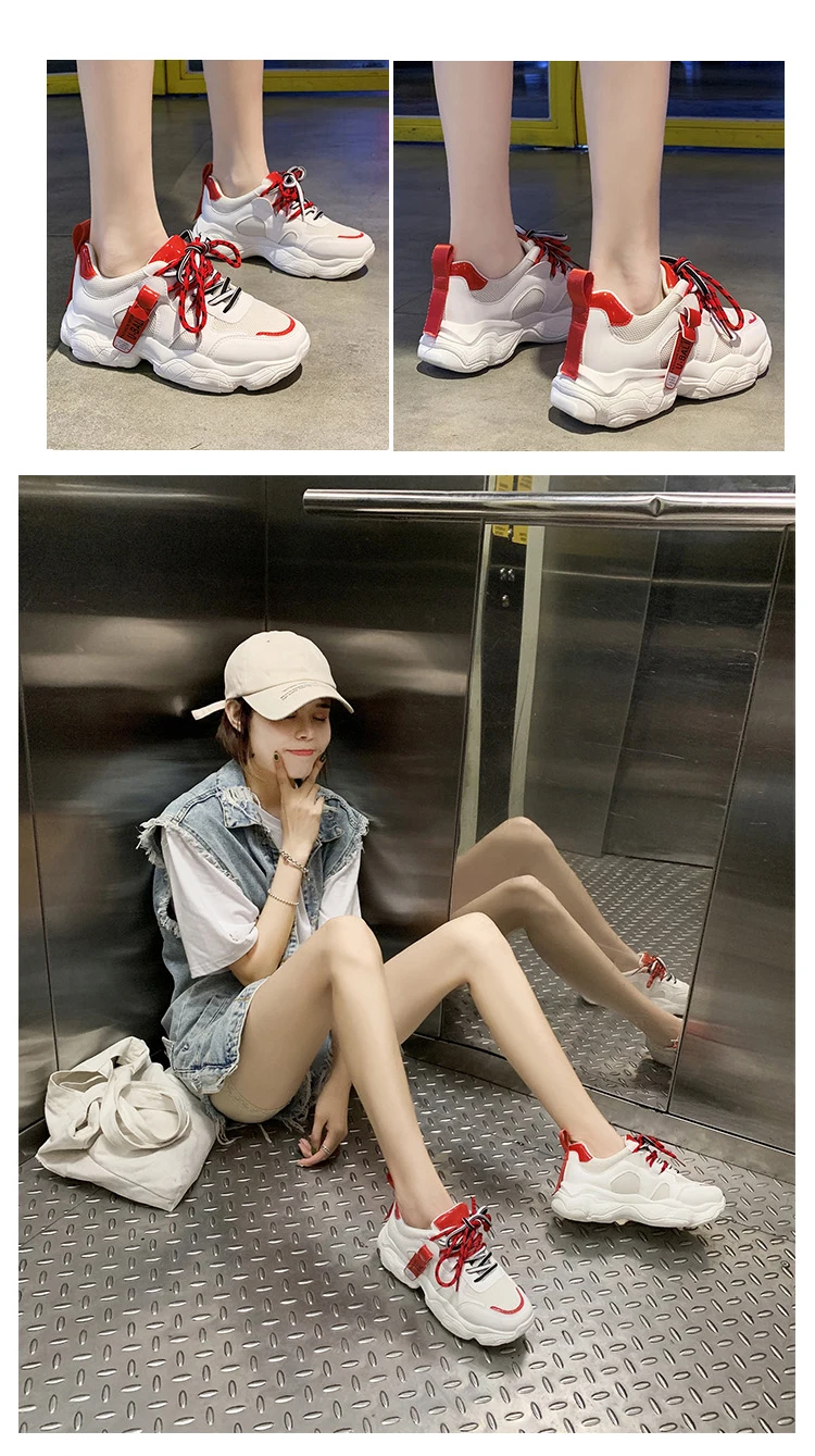 Hot Tenis Feminino Women Sport Shoes Spring New Fashion Women Tennis Shoes Ladies Comfort Breathable Lace-Up White Trainers