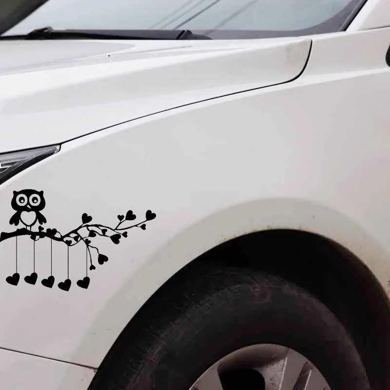 Милая Любовь Сердце Сова ветка дерева для Авто/бампер/окно виниловая наклейка