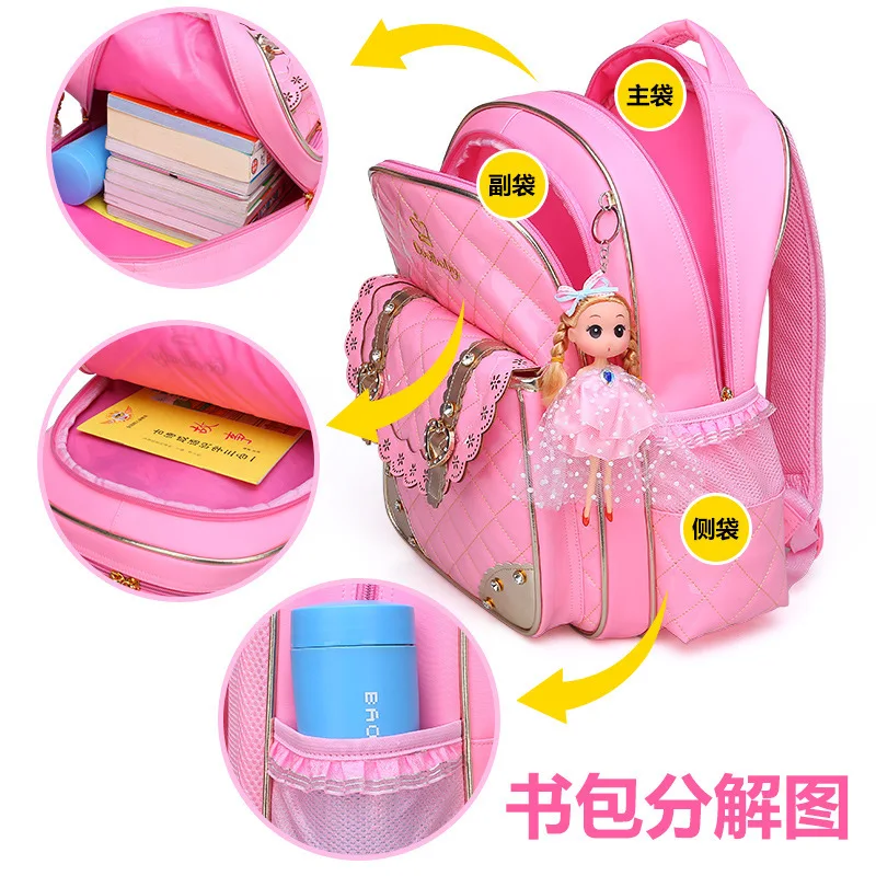 Bags Waterproof Children School  for Girls princess school Backpack kids Satchel Orthopedic Schoolbag Kids Book Bag Mochilas