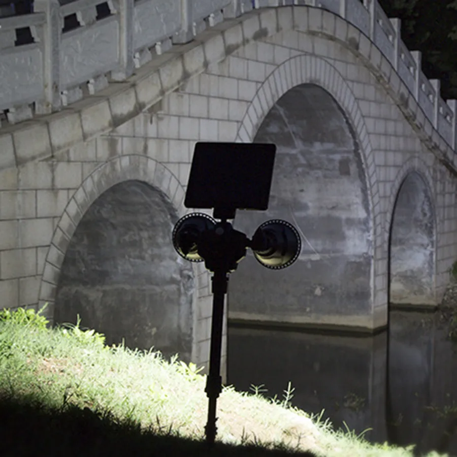 Thrisdar 36LED Открытый Солнечный Точечный светильник 2 головы датчик движения