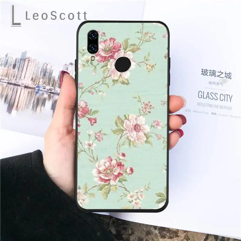 

Flower Emboss Phone Case For Huawei P9 P10 P20 P30 Pro Lite smart Mate 10 Lite 20 Y5 Y6 Y7 2018 2019