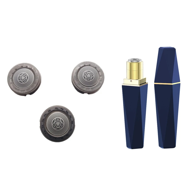 

3Pcs Shaver Blade Razor Replacement Shaver Head For With Face Bikini Line Hair Removal 3D Blade Facial Epilator