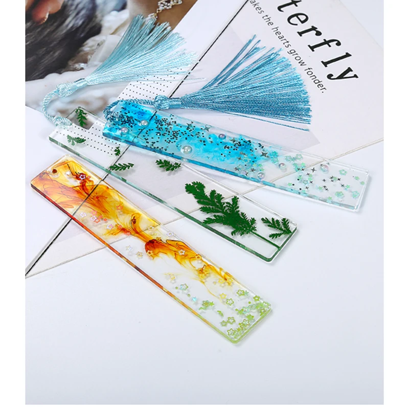 Прямоугольная силиконовая форма для закладок сделай сам из эпоксидной смолы