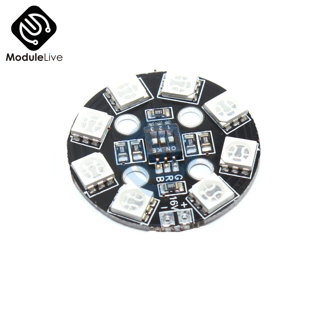 7 цветов RGB светодиодный круглый диск 5050 X8 / 16 В для Мультикоптер FPV RC