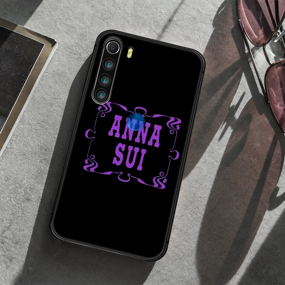 

purple Brand ANNA SUI Phone Case Cover Hull For XIAOMI Redmi 7 7a 8 8a 9 10X NOTE 6 7 7s 8 8t 9 9s Pro Max black Shell 3D
