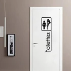 Милые французские туалетные принадлежности, виниловые наклейки, французский туалет, дверь, WC, настенный знак, стикер, Salle De Bain, наклейка, художественный декор, W36