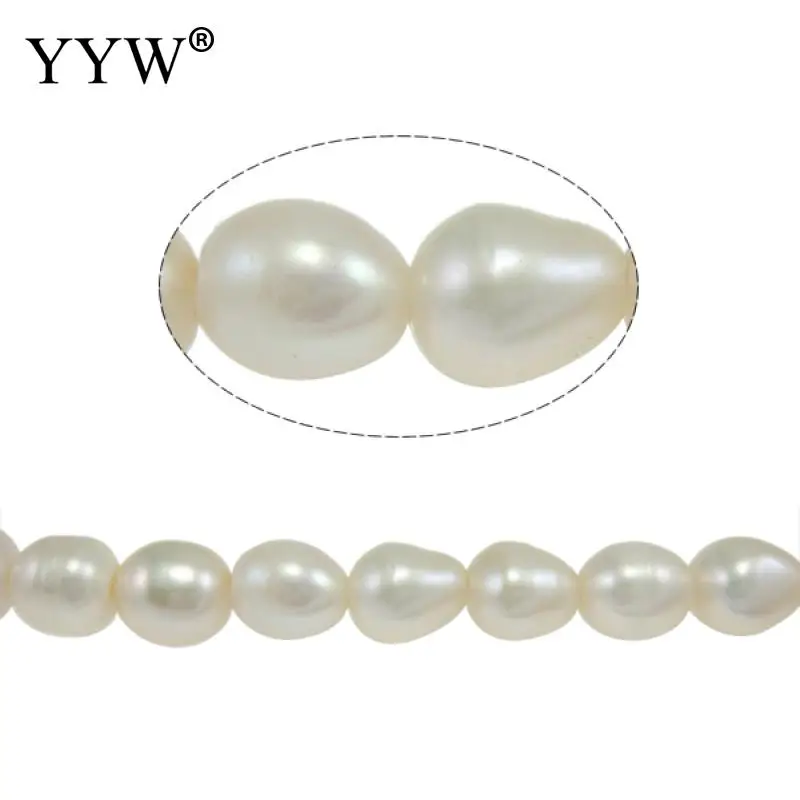 White Grade A 9-10mm Natural Pearl Cultured Rice Freshwater Beads For Diy Women Elegant Necklace Bracelet Jewelry Making | Украшения и