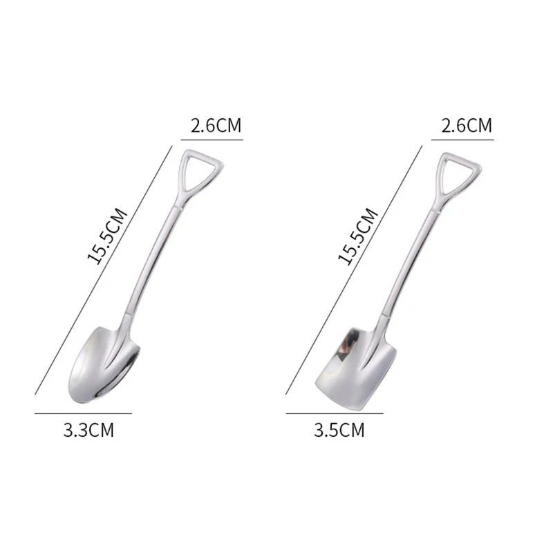 

304 Stainless Steel Shovel Fruit Spoon Set Watermelon Ice Cream Dessert Spoon Spade Tableware Kitchen Accessories Tools Gadgets