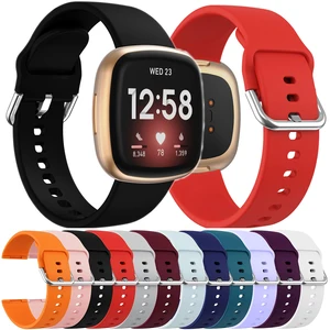 silicone replacement watchband for fitbit versa 3sense smartwatch classic bracelet for fitbit versa3 bands accessories strap free global shipping