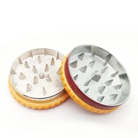 1 pc 55mm tobacco grass grinder portable stainless cookie shape biscuit metal weed crusher dried flower herb men original gifts