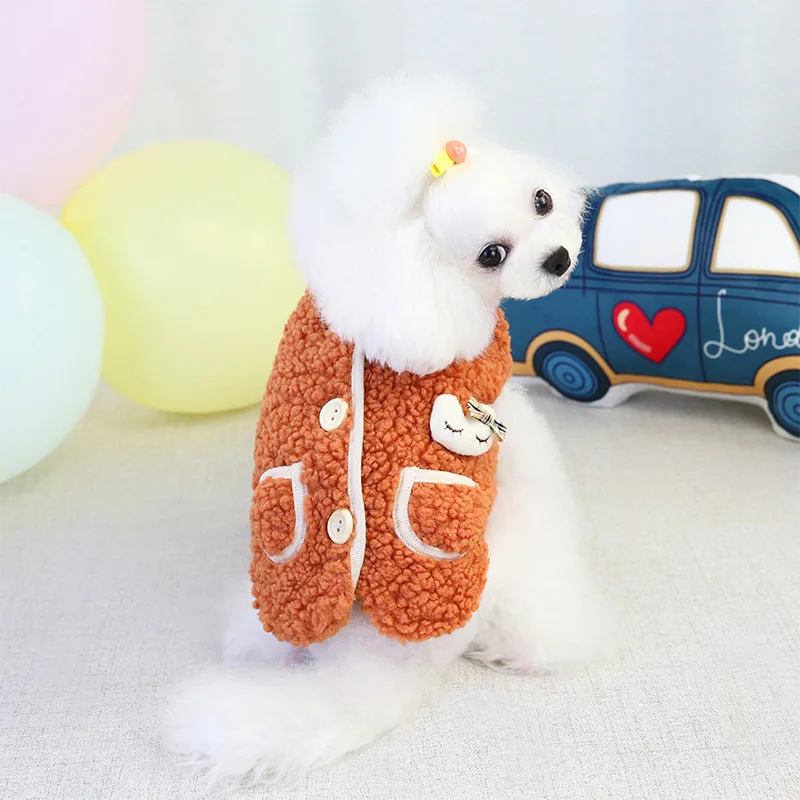 Autumn and Winter Teddy Vest Cute Fashion Dog Coat Pomeranian Pet Clothing Puppy Jacket