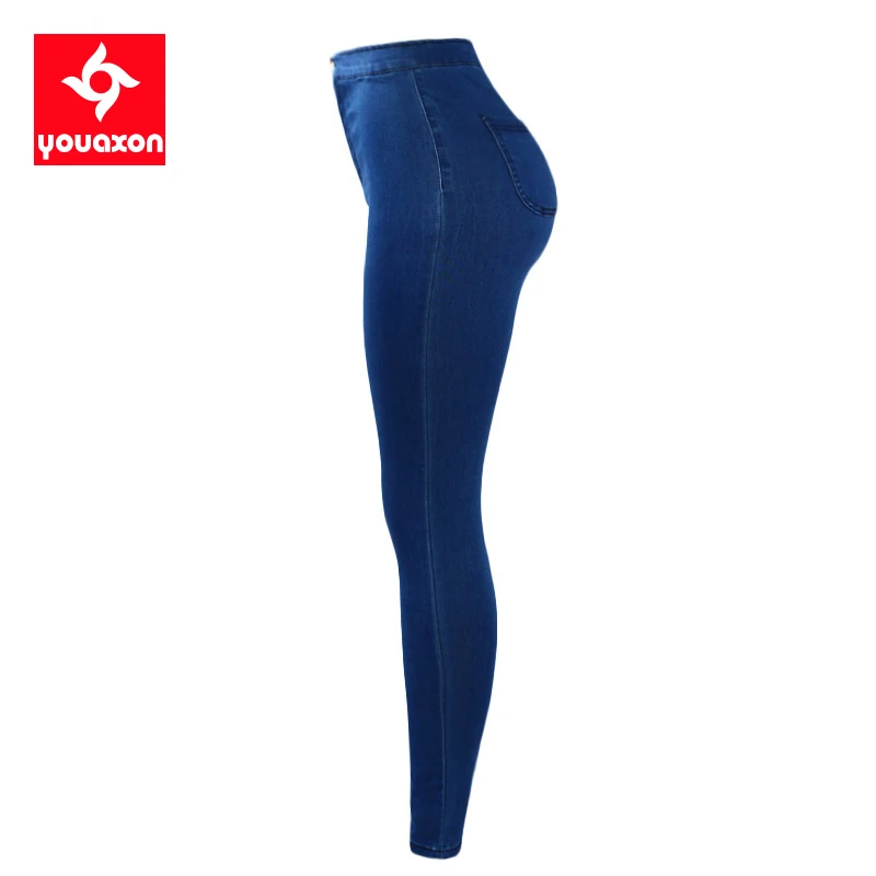 Джинсы Youaxon размера плюс с высокой талией эластичные женские брендовые новые