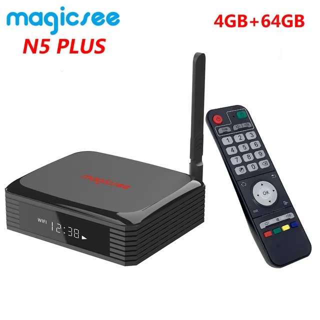 ТВ приставка Magicsee N5 Plus с процессором Amlogic S905X3 Android 9 0 4 Гб ОЗУ 64 ПЗУ 2 4/5G Wi Fi Ethernet BT 8K