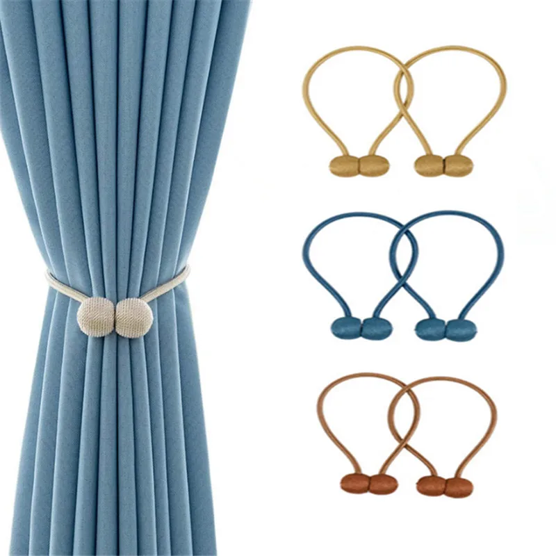 

New Curtain Small Magnetic Ball Tie Rope Accessory Rods Accessories Backs Holdbacks Buckle Clips Hook Holder Home Decor Home