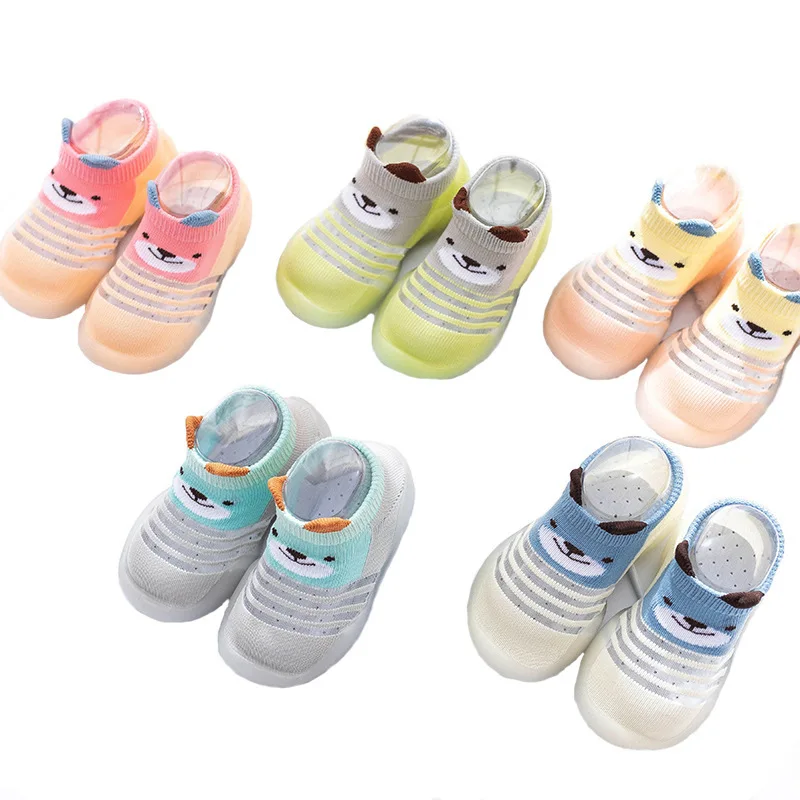 Весенне-летние леопардовые детские носки для дома от 6 до 36 месяцев нескользящие