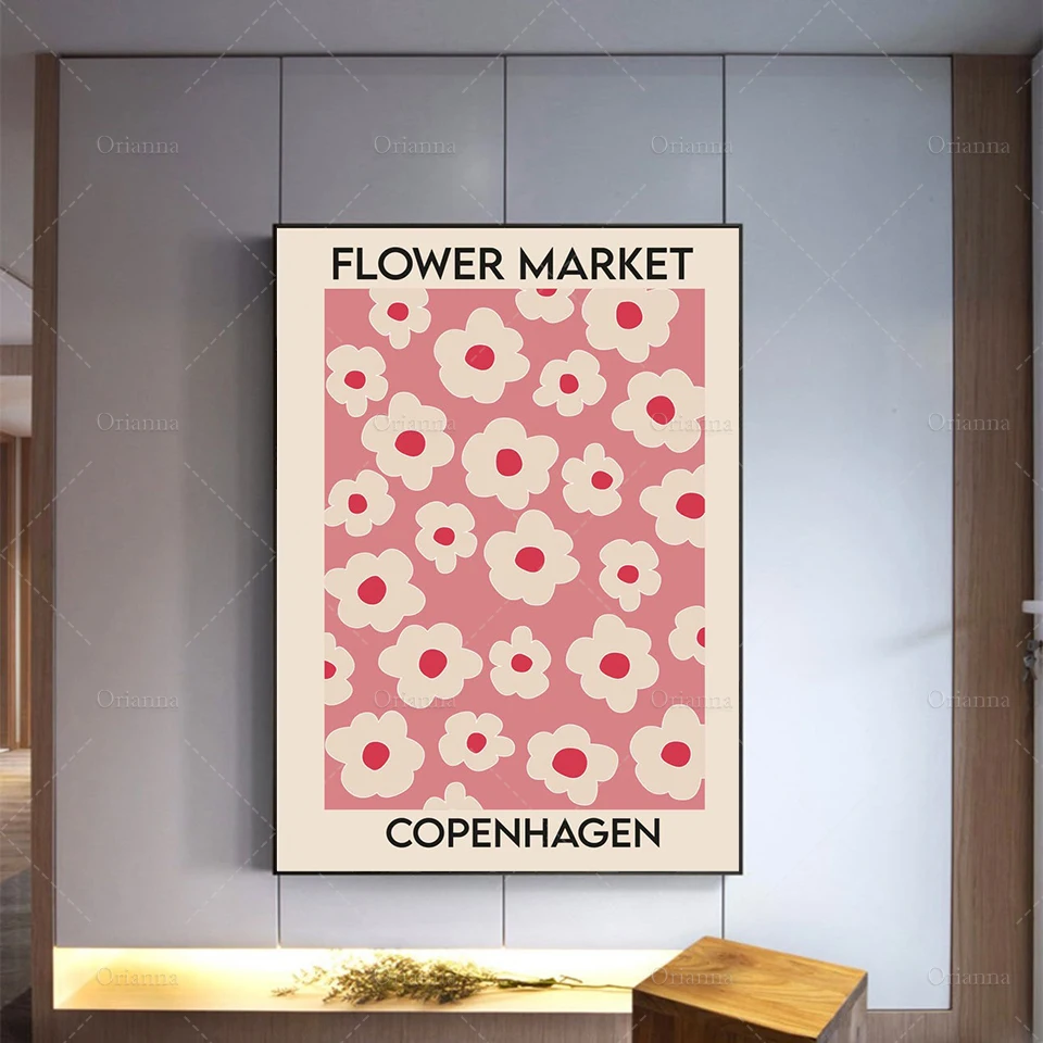 

Flower Market Poster, Florist Gift, Copenhagen Flower Market Poster, Printable Wall Art, Abstract Art Print Modern Home Decor