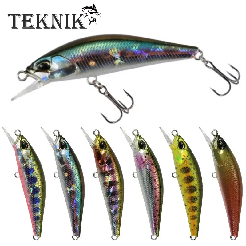 TEKNIK SinKing Minnow Fishing Lures 50mm 4g Wobblers Swimbait Artificial Hard Baits Glow In The Dark Bass Sea Fishing Pesca