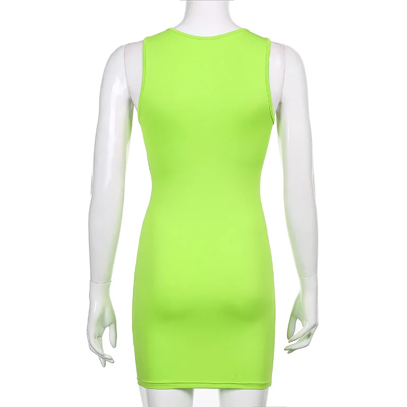 

IAMSURE Beach Style Hollow Out Dress Holiday Sexy Slim Sleeveless Deep V-Neck Mini Dresses Women 2021 Fashion Casuall Streetwear