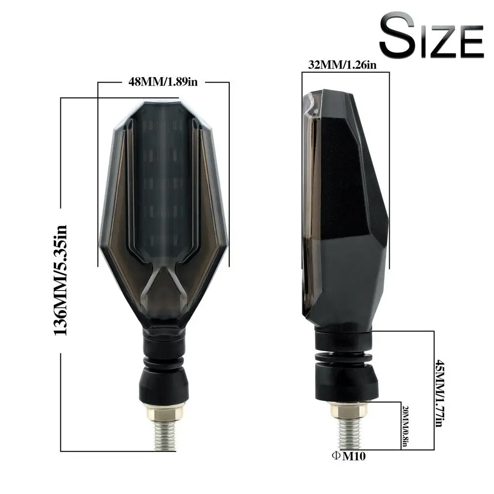 

1 Pair LED Turn Signal Lamp Motorcycle Flasher Light Dual Color Light Led Daytime Running Light Motorbike Indicator Light