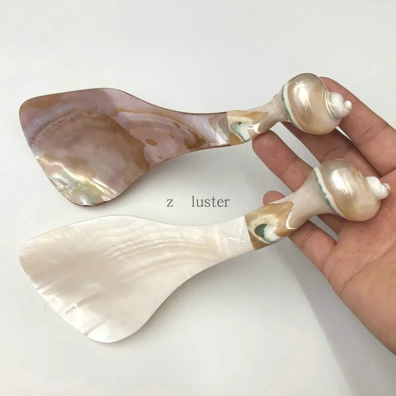 

Natural Conch And Shell Processing Fine Hand Polishing Large Long-Handle Spoon Salad Spoon Large Rice Spoon
