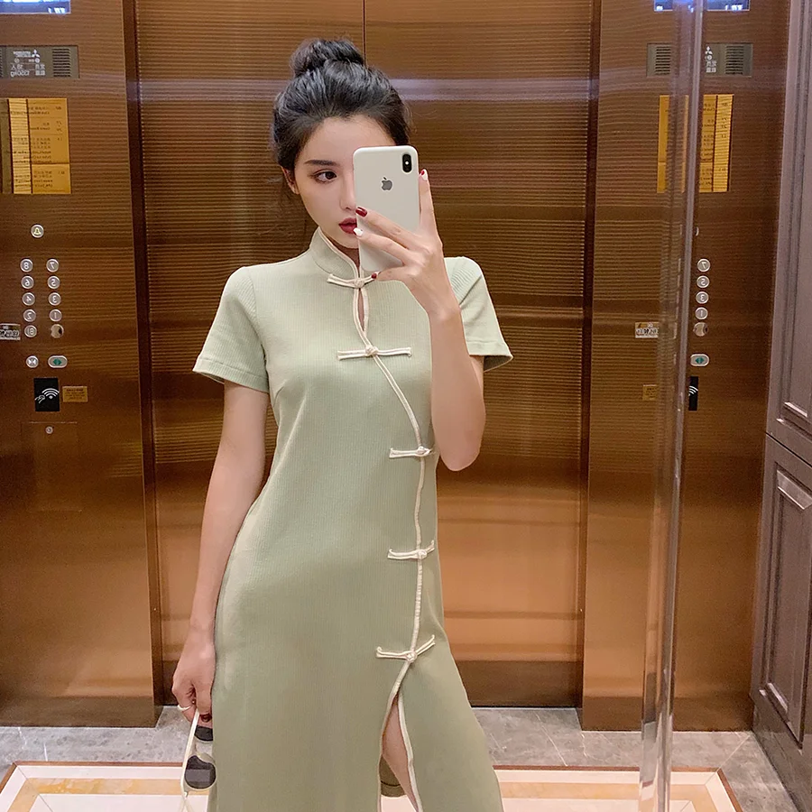 Китайское женское платье с пайетками cheongsam qipao vestidos fiesta de noche cheongsam белье воротник Мандарин наклонная вилка qi pao