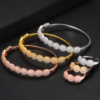 kellybola trendy cubic zircon cz saudi arabia bangle ring jewelry sets for women wedding accessories aretes de mujer modernos
