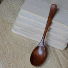 Деревянная ложка для супа, Бамбуковая чайная ложка, столовая посуда, детская мини-ложка, кухонная посуда для риса, супа, кухонная утварь
