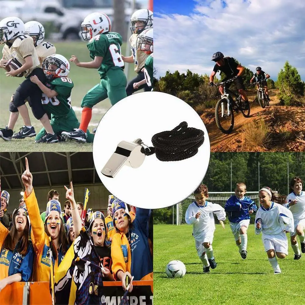 

Metal Whistle Referee Rugby Party Training School Football Survival Basketball Steel Cheerleading Tools Training Cheer Q9e8