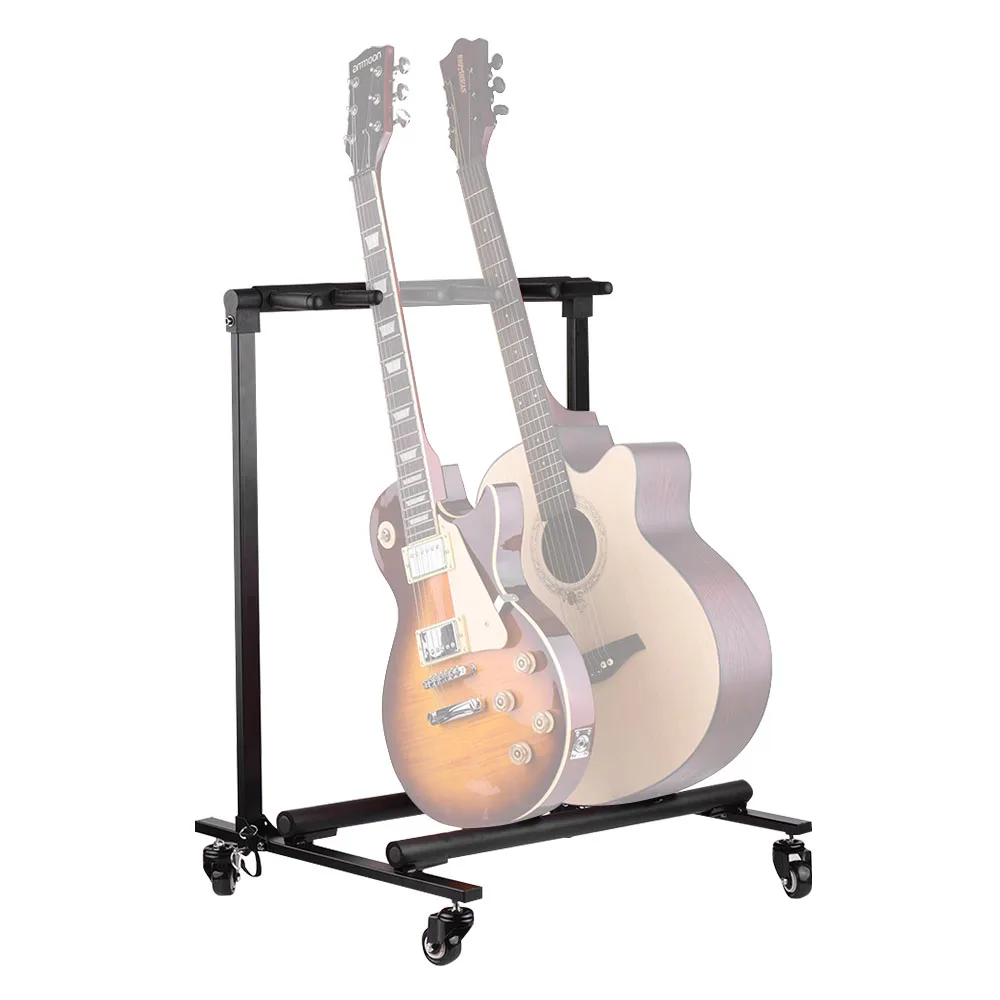 

Guitars Stand 5 Holders with Wheels and None Slip Rubber Padding for Acoustic Electric Bass Guitars Tools