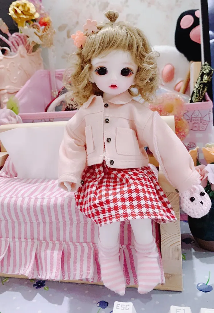 1/6 BJD одежда аксессуары пальто+ юбка+ носки+ футболка кукольные наряды для BJD/SD yosd, не включены кукла, обувь, парик и другие E2583