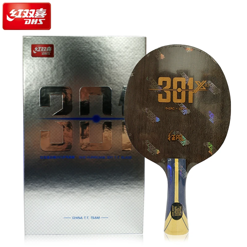 DHS 301 301X table tennis racket for 40+ ball 5 ply wood + 2 ply AL carbon fiber off+ ping pong blade paddle fast attack