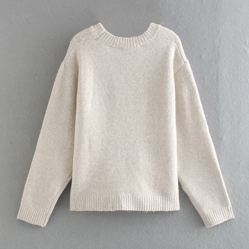 

2020 New Winter Women Sweater with O-neck Cute Cartoon Girl Print Long Sleeve Knitted Pullover Femme Casual Loose Thick Top