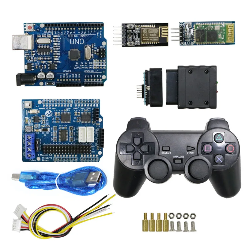SZDOIT WIFI/Bluetooth/Управление ручкой C300 4WD умный RC робот автомобильный комплект шасси 9V