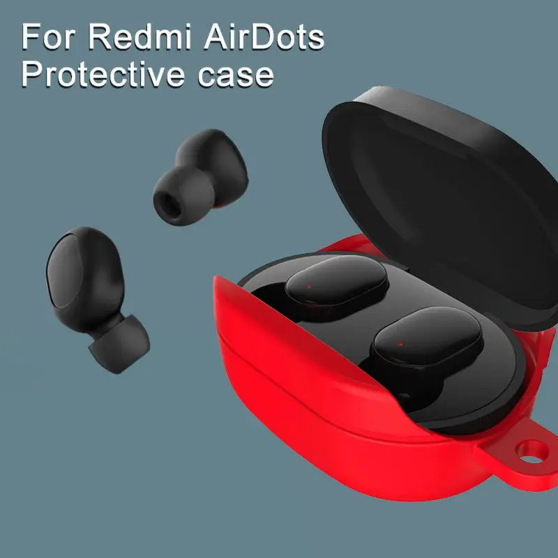 Защитный чехол для наушников с кольцом Xiaomi mi Red Airdots Youth силиконовый Xio Air Dots