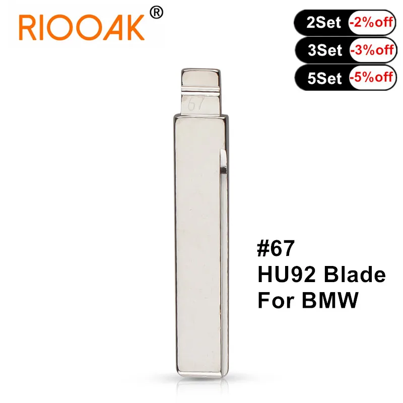 

10pcs HU92 67# Remote key Blade For BMW CAS3/CAS4 E36 E39 E38 E63 E83 E53 F10 F20 F30 1 2 3 5 7 Series X5 X6 NO.67 Key Blank
