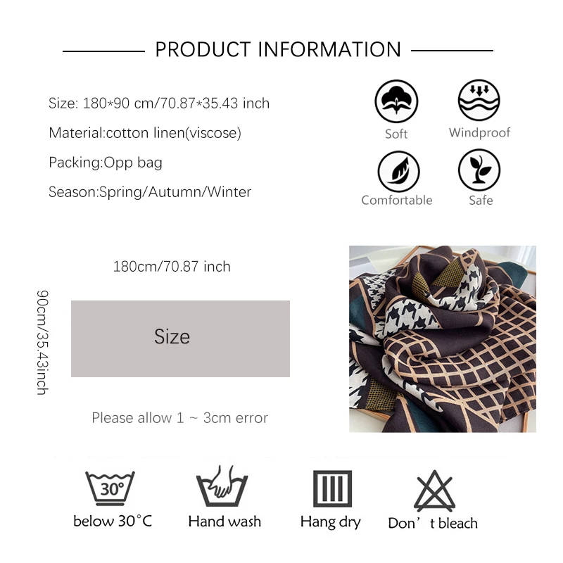 

2021 Cotton Scarf Hijab Women Plaid Splice Bandana Kerchief Muslim Shawl Wrap Foulard Autumn Winter Warm Soft Headscarf New