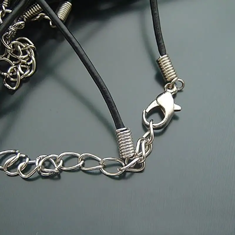18 дюймов ожерелье из натуральной кожи стальная застежка для мужчин и женщин